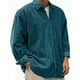 thumbnail image 1 of pstuiky camisas de manga larga para hombre, Camisa informal de pana de color liso con cuello abotonado y manga larga para hombre Tops de hombre l, 1 of 7