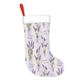 thumbnail image 2 of Daiia Lavender Flowers Print Christmas Stocking，18"Large Knitted Xmas Stocking for Kids, Family Stocking for Fireplace Christmas Holiday Party Decoration, 2 of 7