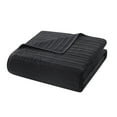thumbnail image 2 of Mainstays King Quilt – Luxury Velvet, Black, Stripe-Stitched, Soft & Cozy Bedding, 2 of 14