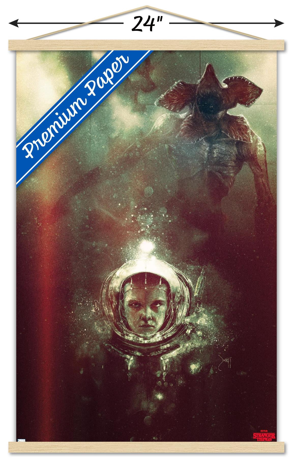 Netflix Stranger Things - Underwater Wall Poster with Wooden Magnetic Frame, 22.375" x 34"