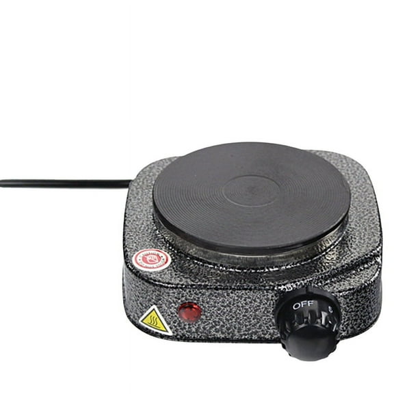 Mini Electric Stove Multifunctional Kitchen Appliance Hot Potelectricheating Platemilkwater Heating Stove US Plug C,1 x Electric stove,Silver gray