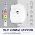 thumbnail image 4 of LumiPets Nursery Nightlight: Bear-Shaped Baby Nightlight - Rechargeable with Remote Bed, Sleep, Crib, 4 of 9