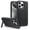 Black, variant on Magnetic Case For iPhone 16 Pro Max,Compatible with MagSafe,Built-in Foldable Kickstand for Vertical & Horizontal View,Shockproof Protective PU Leather Case For iPhone 16 Pro Max,Brown
