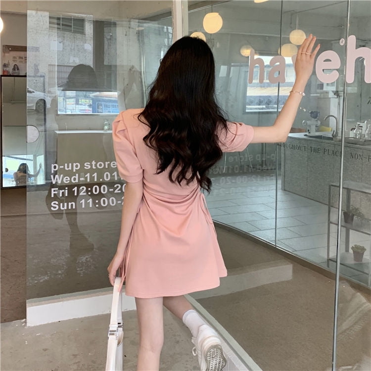 Robe chemise tendance pour femmes 2022 coton robes de fete Sexy boite de nuit tunique a manches courtes mignon Mini mode coreenne nouveau Walmart