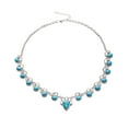 thumbnail image 2 of Naierhg Women Faux Opal Turquoise Pendant Chain Choker Necklace Party Jewelry, 2 of 7