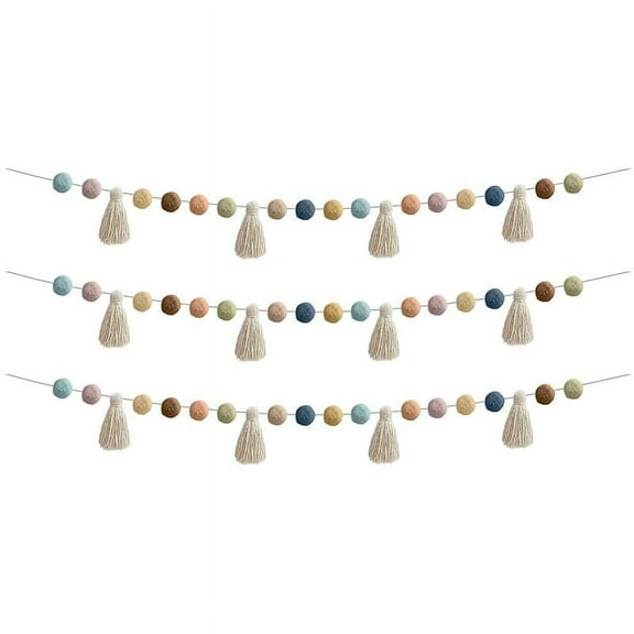 Teacher Created Resources Everyone is Welcome Pom-Poms and Tassels Garland, Pack of 3