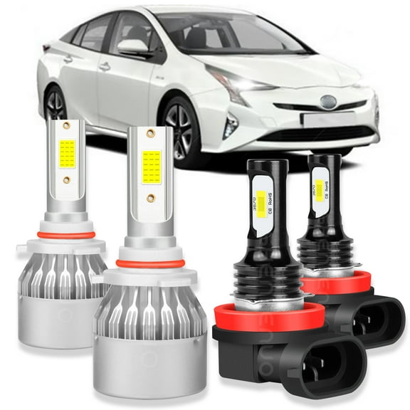 For Toyota Prius 2010-2015 Combo LED Headlight High Low Beam Bulbs Kit 6000K Pack of 4
