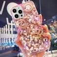 thumbnail image 2 of for iPhone 15 Pro Max Glitter Bling Case, Cute 3D Crown Heart Crystal Rhinestone Diamond Sparkle Shiny Gems Pearl with Wrist Strap Women Girls Phone Case for iPhone 15 Pro Max 6.7 inch (Pink), 2 of 4