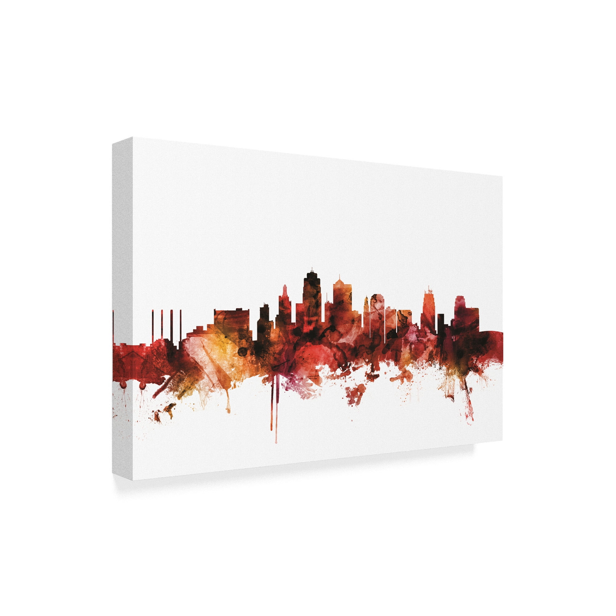 Trademark Fine Art 'Kansas City Missouri Skyline Red' Canvas Art by Michael Tompsett