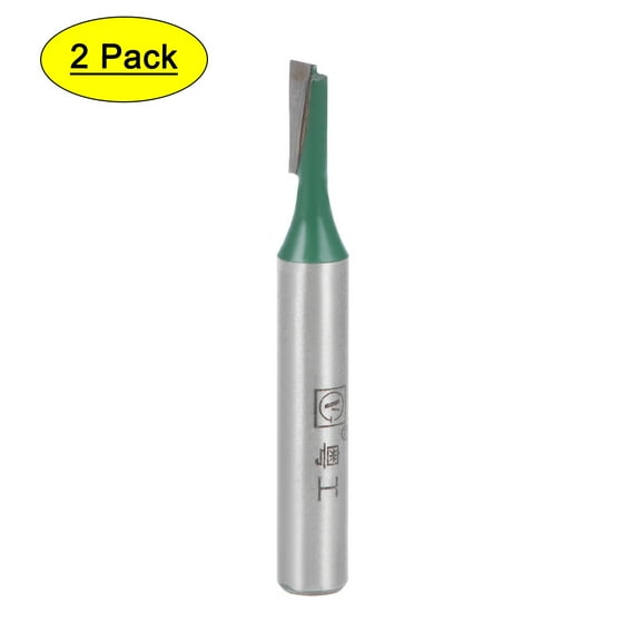 Router Bit 1/4 Shank 1/8" Cutting Dia. 2 Straight Flutes Carbide for Woodworking Carpentry Milling Cutter Tool 2pcs