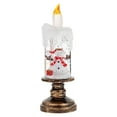 thumbnail image 2 of Desktop Ornament Christmas Globe Lamp With LED Flameless Candle Battery Operated Electronic Falling Snowflake Night Light For Tabletop Holiday Xmas Decorations For Mantel Windowsill Festive, 2 of 7