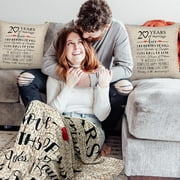 20th Wedding Anniversary Blanket Gift for Couple Wife Husband Her Him 20 Year Marriage,Christmas Valentines Day Gifts for Wife Romantic Throw Blankets