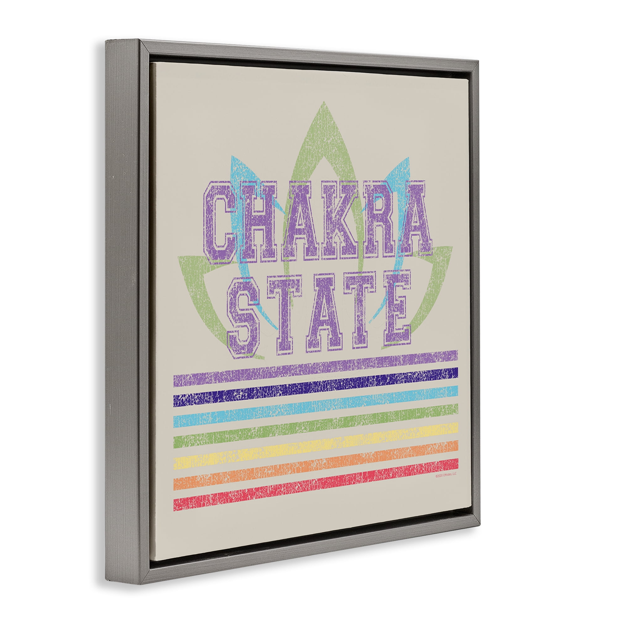 Stupell Industries Vintage Chakra State Novelty & Humor Painting Gray Floater Framed Canvas Art Print Wall Art, 25 x 25