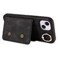 thumbnail image 5 of SaniMore for iPhone 14 (6.1" 2022) Case, PU Leather Skin Shockproof Bumper Flip Purse RFID Blocking Metal Ring Stand Shell, Card Holder Cash Pocket Anti-drop Cover iPhoone 14, Black, 5 of 12