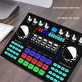thumbnail image 4 of Tarjeta De Sonido En Vivo, Mezclador De Sonido Negro 5.0 RGB Luz DSP Reducción De Ruido Perilla Grande Para Interiores Para PC Para Instrumentos Musicales Electrónicos, 4 of 7