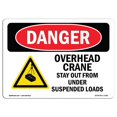 thumbnail image 1 of SignMission OS-DS-A-1218-L-1782 12 x 18 in. OSHA Danger Sign - Overhead Crane Suspended Load, 1 of 1