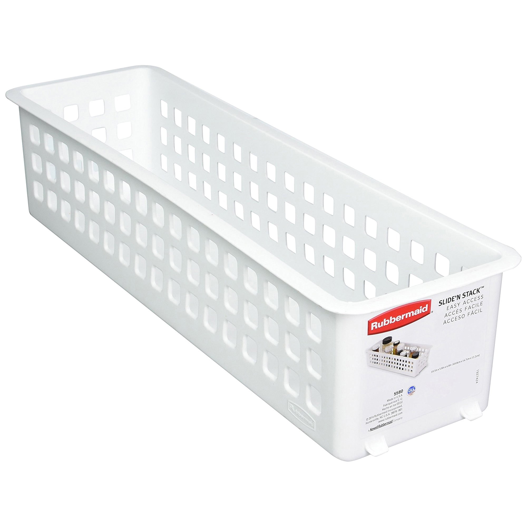 Rubbermaid Slide and Stack Narrow Organizer, White
