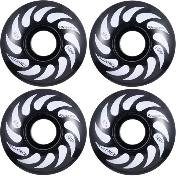 Rollerex Phaser 92A 54mm Skateboard Wheels 4-Pack Durable 32mm Width Cruiser Wheels for Skateboards – Smooth Ride & Easy Installation (Steel Black, 54mm)