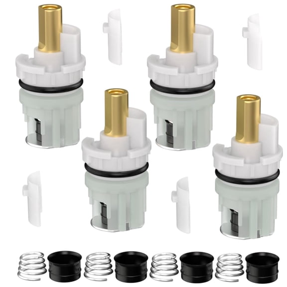 4Pcs Faucet Repair Kit – Includes RP24096 Cartridge, RP4993 Seat & Spring, RP24097 Turn Stop, RP25513 Stem Replacement, Compatible with Two-Handle Faucets