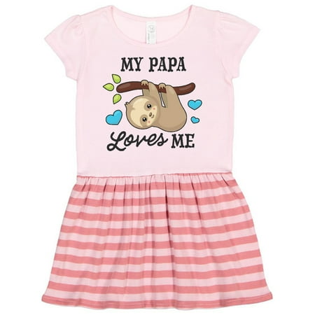 

Inktastic My Papa Loves Me with Sloth and Hearts Gift Toddler Girl Dress