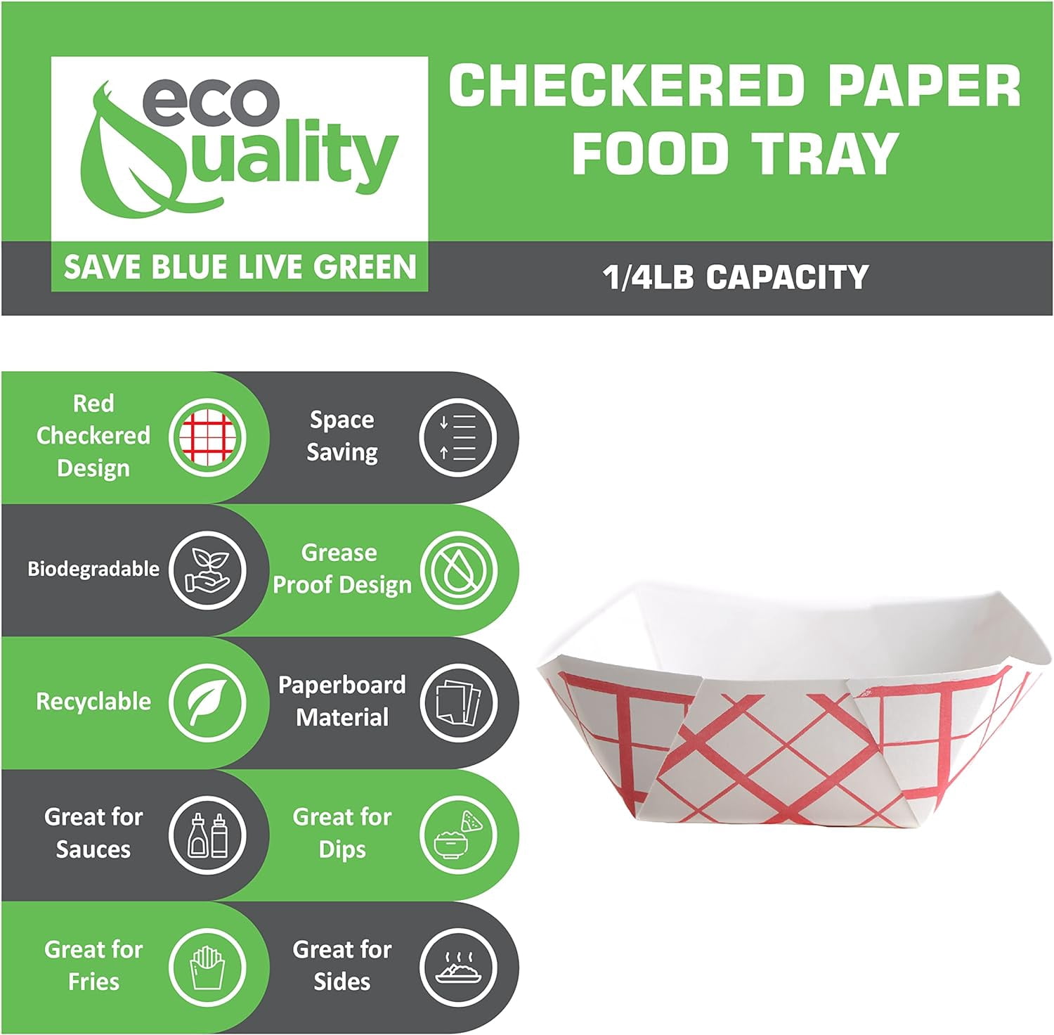 Mr. Miracle Medium Paper Food Trays (2LB) - 50 Pack Disposable Serving Boats, Grease Resistant