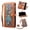Brown, variant on Dteck RFID Blocking PU Leather Wallet Card Case with Crossbody Strap for iPhone 17 Pro, Shockproof Zipper Pocket Flip Stand Cover, Blue