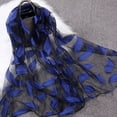 thumbnail image 1 of Jumpingount Primavera Verano mujeres niñas hojas Jacquard Organza bufanda chales sombrilla larga Accesorios de disfraces azul, 1 of 3