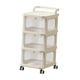 thumbnail image 2 of Carro rodante con ruedas, carrito utilitario, práctico soporte para cosméticos, carrito organizador de almacenamiento, estantería móvil para baño, 3 niveles, 2 of 8