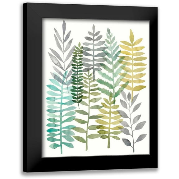 Meagher, Megan 12x14 Black Modern Framed Museum Art Print Titled - Watercolor Botany II