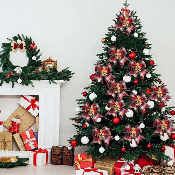 Lazos de campanas de cáñamo sintético para Navidad Fiudx decoración navideña