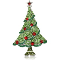 Christmas Pins Brooches for Women Backpacks Holiday Rhinestones Enamel Xmas Tree Bell Snowflake Pins and Brooches for Women Christmas Gifts Outfits Stocking Stuffers A:Christmas Tree Pins