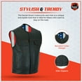 thumbnail image 5 of Daniel Smart S to 8XL Motorcycle Vests for men Cowhide leather Unique USA Flag Inside Lining Biker vest, 5 of 7