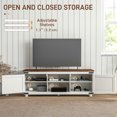 thumbnail image 4 of HOMCOM Farmhouse TV Stand for up to 65" TV with Barn Doors Distressed White, 4 of 10