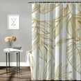 thumbnail image 2 of Orinice Tropical shower curtain, white and gold tropical palm, turtle bamboo, banana leaves, summer bathroom waterproof fabric with hook machine washable 36x72, 2 of 7