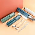 thumbnail image 3 of Ludlz Stainless Steel Cutlery Set with Travel Case Silent Interior Design Have Lunch On-the-Go Meals Supply, 3 of 8