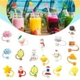 thumbnail image 3 of Silicone Fruit Straw Tips Cover Reusable Penguins Straw Toppers Cute Dust-Proof Dinosaurs Straw Cover Plugs for Drinking Straws Party Birthday Party Gifts Portable for 6mm Straw Caps Decoration P5Q9, 3 of 9