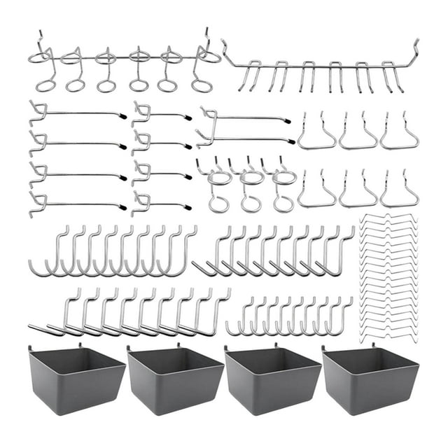 80 ganchos para tablero perforado con contenedores para tablero perforado, accesorios para tablero perforado, accesorio organizador, Kit de utilidad