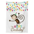 thumbnail image 3 of Ambesonne Birthday Tablecloth Rectangular Table Cover, Monkey Cone Flag, 60"x90", Multicolor, 3 of 4
