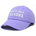 thumbnail image 4 of DALIX Worlds Best Grandma Hat Gift Embroidered Cotton Cap in Lavender, 4 of 6