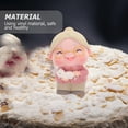 thumbnail image 3 of VORCOOL 1Pc Pink Elderly Woman Statue Cake Ornament Fine Detail Stable Birthday Decoration, 3 of 6