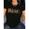 thumbnail image 1 of Spring Summer Women'S Casual Short-sleeved T-shirt, Printed With Blessing Letters, Round Neck Design, 1 of 6