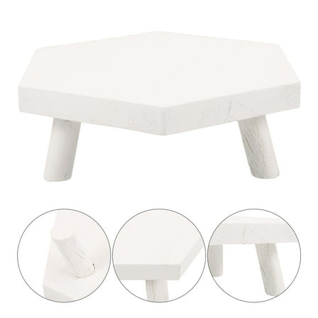 PAMINGONO Planter Stand for Home Plant Stool for Garden Lovers White Wood 1Set