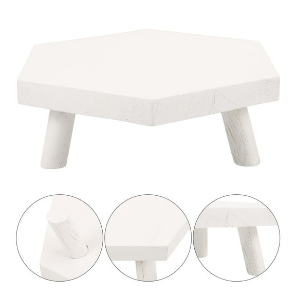 PAMINGONO Planter Stand for Home Plant Stool for Garden Lovers White Wood 1Set