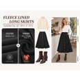 thumbnail image 2 of TEMOFON Womens Midi Skirt High Waisted A Line Skirt Button Front Long Skirt Casual Winter Skirt Fall Fashion Skirt for Women Black, 2 of 7