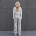 thumbnail image 4 of COUVER Women’s Cotton Blend Fleece Cargo Jogger Pants with Pockets, Heather Grey, Large, 1 Pair, 4 of 6