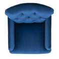 thumbnail image 2 of SAFAVIEH Colin Industrial Tufted Club Chair with Casters, Navy Blue/Espresso, 2 of 12