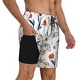 thumbnail image 3 of Picia Tulips Flowers pattern Mens Swim Trunks with Compression Liner Stretch Beach Shorts Quick Dry with Zipper Pockets No-Chafing Board Shorts-3X-Large, 3 of 9