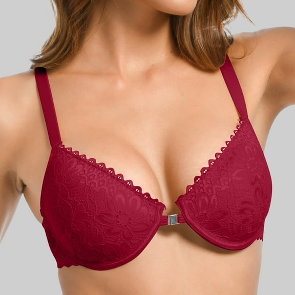 Womens Bras Ladies Traceless Comfortable No Steel Ring Breathable Gathering Bra Woman Underwear Sports Bra Red L