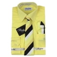 thumbnail image 2 of Berlioni Kids Boys Long Sleeve Dress Shirt With Tie and Hanky Lemon, 2 of 2