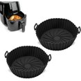 thumbnail image 1 of Doublure en Silicone pour Friteuse à Air Chaud Ronde - Lot de 2 Réutilisables Résistantes à la Chaleur - Remplacement pour Doublures en Papier Parchemin Jetables, Résistantes à la Graisse, 1 of 5